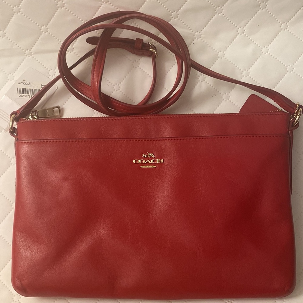NWT Coach Red Leather Cross Body